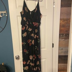 Black with flowers jumpsuit